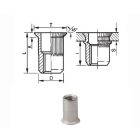 Szegecsanya M4 hengeres rovátkolt süllyesztett fejű nyitott horganyzott, átfogás 3-5